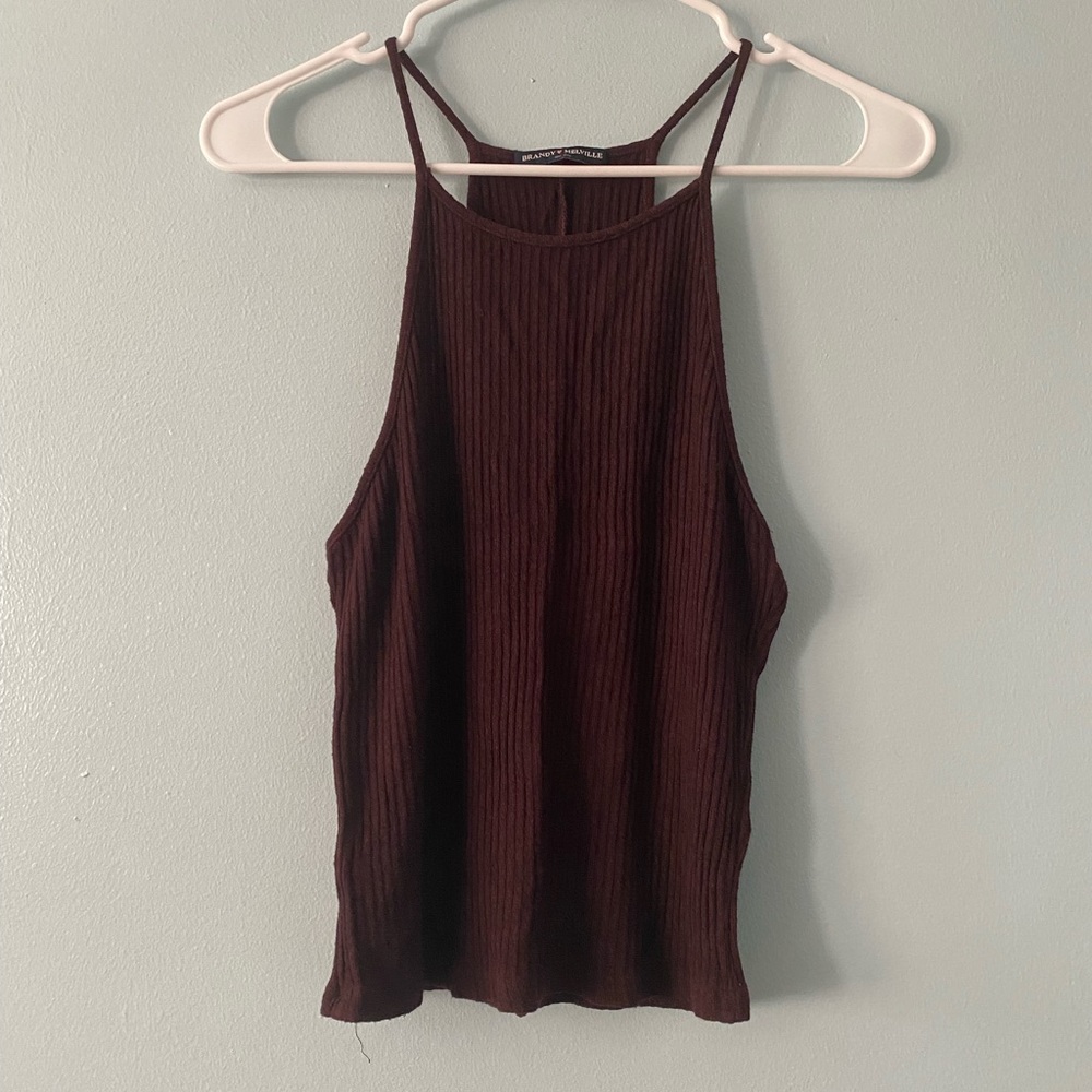 Brandy Melville Ribbed Maroon Tank Top